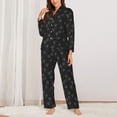 thumbnail image 2 of Pofeuu Flying Dandelion Print Womens Pajamas Set Long Sleeve Sleepwear Button Down Nightwear Soft Pj Lounge Sets Button Down Pajamas Women-XX-Large, 2 of 7