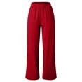 thumbnail image 6 of SBYOJLPB Women's Full Length Pants with Pocket Loose Wide Leg Pants Linen Trousers Straight Pants Casual Pants, 6 of 8