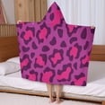 thumbnail image 5 of Pink and Black Of Leopard Print Hooded Bath Towel，50"x30" for Ages 3 To 12 Kids, Quick Dry Lightweight Soft Microfiber Hood Beach Towel Cover Up for Kids, 5 of 7