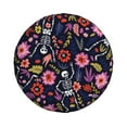 thumbnail image 2 of Balery Dancing Skeletons Floral Gardentire Cover Waterproof Dust-Proof, Universal Spare Wheel Tire Cover For Trailer, Rv, Suv Truck And Vehicle Camper Accessories-16 Inch, 2 of 9