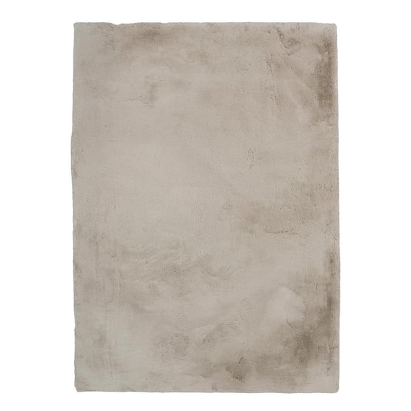Linon Maven Faux Rabbit Pale Grey 5x7, Rug