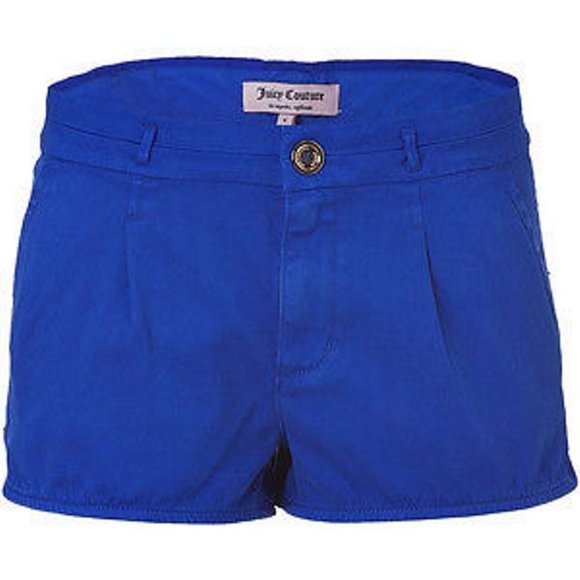 JUICY COUTURE Los Angeles, California BLUE Twill SHORTS Lazuli PLEATED ( 4 )