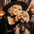 thumbnail image 4 of Blonde Long Wavy Pet Wig With Adjustable Strap Soft Cosplay Hairpiece For Cat Dog Halloween Christmas Party Dress Up(Yellow),One Size,Gold, 4 of 4