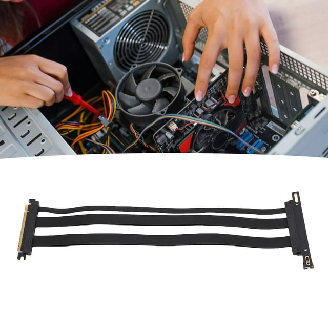 PCIE 5.0 Riser Cable, GPU Graphics Card Extension Cable X16 128Gbps with Shielded Slots for PC Case Server ITX Builds, Plug and Play