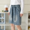 thumbnail image 5 of Amidoa&nbsp; Wide Leg Girls Jeans Shorts Casual Baggy Summer Kids Denim Shorts Blue Size 12, 5 of 9