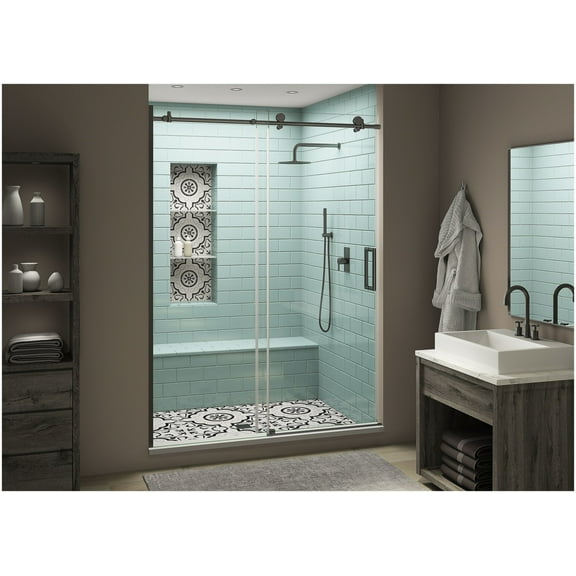 Aston SDR984EZ.UC-ORB-6880-R Coraline Xl 80" High X 68" Wide Sliding Frameless Shower Door