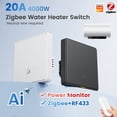 thumbnail image 2 of 20A 4000W Tuya Zigbee RF433 Smart Switch Monitor for Hot Water Heater AI Assistant Wall Power Switch+Remote Control A, 2 of 8