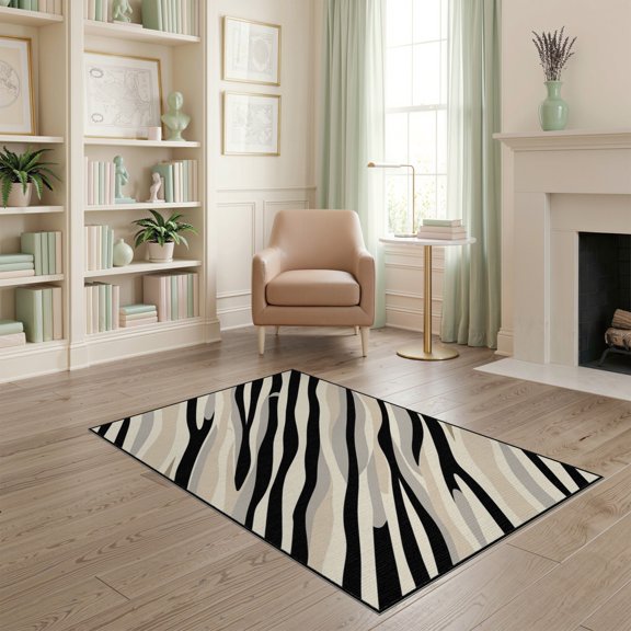ODIKA Zebra Print Bold Diagonal Minimalist Wallpaper Blanket Tiger Pet Friendly & Kids Safe Play for Playroom, Bedroom, Reading Nook