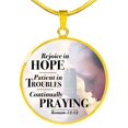 thumbnail image 1 of Pray Always Scripture Necklace Circle Pendant Stainless Steel or 18k Gold 18-22", 1 of 7