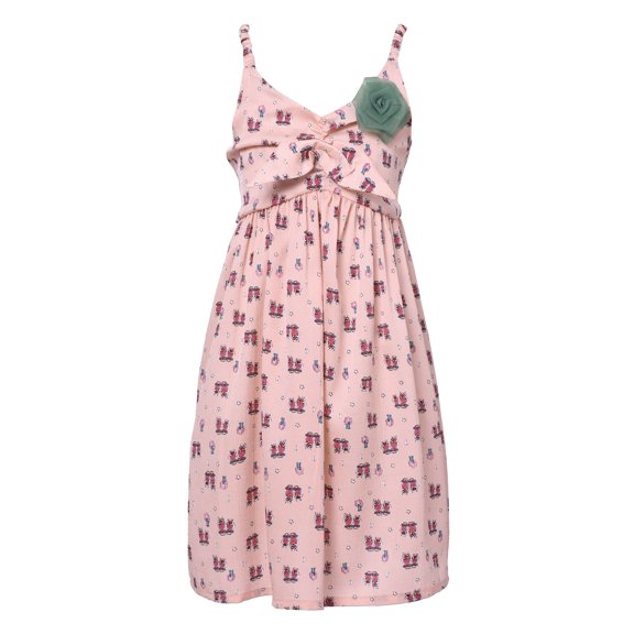 Richie House Girls' Sweet Slip Dress with Flower Accent RH1940
