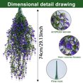thumbnail image 5 of Bxaolu Artificial Hanging Flowers Outdoor Faux Plants Spring Summer Decor Fake Silk Violets, Realistic UV Resistant Trailing Vines Porch Yard Indoor Wedding Favors(Purple,2Pcs), 5 of 8