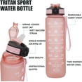 thumbnail image 4 of BAKER DEPOT 32oz Motivational Water Bottle with Straw & Time Marker, BPA Free, Leakproof, Pink, 4 of 6