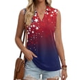 thumbnail image 2 of 4Th Of July Outfits for Women 250th Anniversary USA T-Shirt Womens Sleeveless Shirts Printed Golf Polo Shirts, 2 of 5