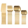 thumbnail image 2 of HOKSVZY Small Waist Tableware Set Stainless Steel Western Food Steak Knife Fork  Spoon Golden Knife Gold 30ps CST, 2 of 6