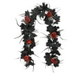 thumbnail image 2 of RBCKVXZ Black Garland Halloween, 5.9Ft Vines Maple Leaf with Red Rose Flower for Fireplace Stairs Party Hanging Decor, 2 of 6