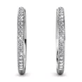 thumbnail image 4 of Cate & Chloe Pack of 3 - Bianca 18k White Gold Plated 25mm Hoop Earrings with Swarovski Crystals for Women, 4 of 10