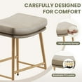 thumbnail image 5 of AFO Bar Stools (Set of 3) - Counter Height Saddle Seat with Thick PU Leather & Sturdy Metal Frame, Backless for Kitchen Island, Dining and Cafe, Lightcoffee, 5 of 9