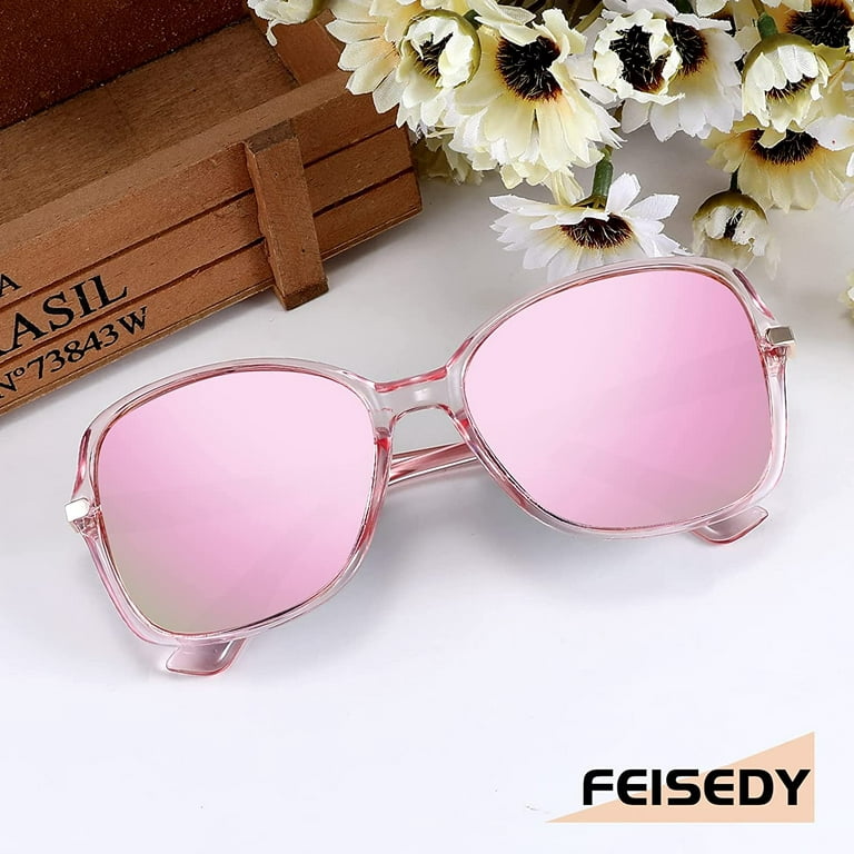 FEISEDY Vintage Square Polarized Sunglasses Trendy Cateye Ladies Oval  Elegant Sun Glasses for Women Men B2760 