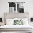 thumbnail image 3 of Black Abstract Kitchen Curtains Window Panels, Grey Geometric Oil Painting Vintage Ombre Insulated Window Treatment Curtain, Grommet Curtains for Bedroom/Living Room/Bathroom, 2 Piece 42"Wx45"L, 3 of 8