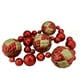 Northlight 6' Surdimensionné Incassable Boule de Noël Rouge Brillant Guirlande avec des Accents de Paillettes d'Or – image 1 sur 1