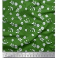 thumbnail image 1 of Soimoi Green Silk Fabric Leaves & Madhabilata Floral Print Fabric by the Yard 42 Inch Wide, 1 of 3
