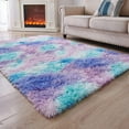 thumbnail image 4 of TWINNIS Shaggy Rainbow Area Rugs For KLids, Colorful Fluffy Carpet For Living Room Bedroom Nursery Room, 5'x8',Blue/Purple, 4 of 7
