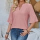 thumbnail image 4 of KIHOUT Blusa de manga corta con cuello redondo y estampado de moda de verano para mujer, camisetas divertidas, blusas para mujer, liquidación, 4 of 5
