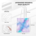 thumbnail image 4 of YFYANG Reusable Cotton Canvas Tote Shopping Bag, Dream Star Purple Washable Portable Grocery Bag for Daily Travel, 4 of 8