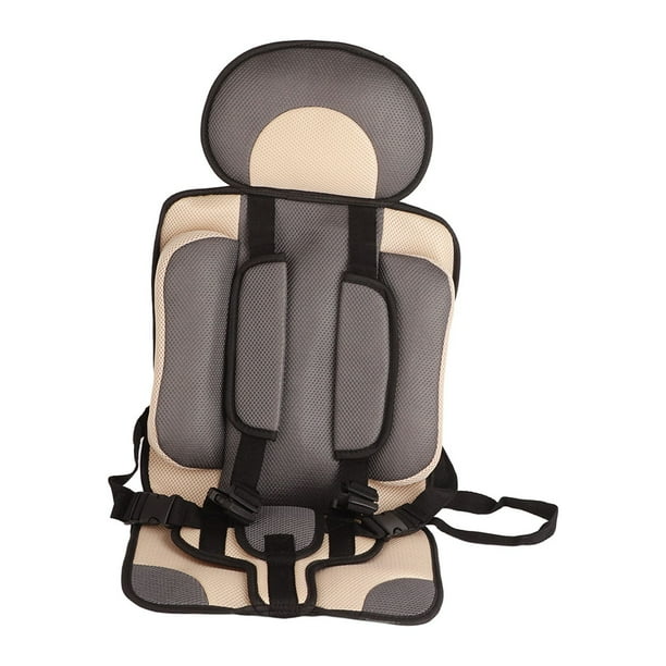 Asiento de coche portátil para bebé, ensanchado, grueso, estable, seguro, universal para niños pequeños, bebés, niños, color beige y gris