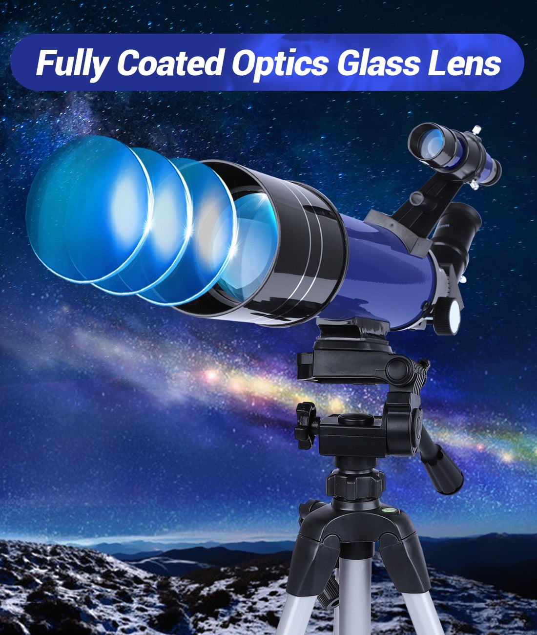 Télescope Pour Enfants Débutants - 60mm Ouverture, 400mm Focale, Avec 3 Oculaires (20x,30x,40x) Et Trépied - 6