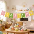 thumbnail image 4 of HuiXinOu Felt Easter Egg Bunny Party Banner Background Decorative Pull Flag Garland for Easter Holiday Party Home Wall Fireplace Mantel Photo Backdrop Supplies, 4 of 6