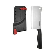 Farberware EdgeKeeper Classic 6-inch Stainless Steel Cleaver Knife with Sharpening Sleeve Black