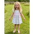 thumbnail image 6 of BemeyourBBs Kids Toddler Baby Girl Fathers Day Dress Outfit I Love My Dad  Fly Sleeve Floral Print A-Line Front Bow Smocked Dress Toddler Baby Girls Summer Dress, 6 of 9