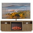 thumbnail image 7 of BELLEZE TV Stand with 23" Electric Fireplace Heater, 68" Entertainment Center for TV Up to 75", Media Console Table with Cable Management for Living Room, Bedroom - Camel, 7 of 7