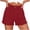 Wine, variant on Gym Shorts Women No Scrunch New Summer Shorts for Women High Waist Pleated Button Zipper Loose Shorts Classic Rolled Hem Bottoms with Pockets Wine L