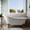 White- Matt Golden, variant on Charlotte 60 Inch Cast Iron Slipper Clawfoot Tub - No Faucet Drillings