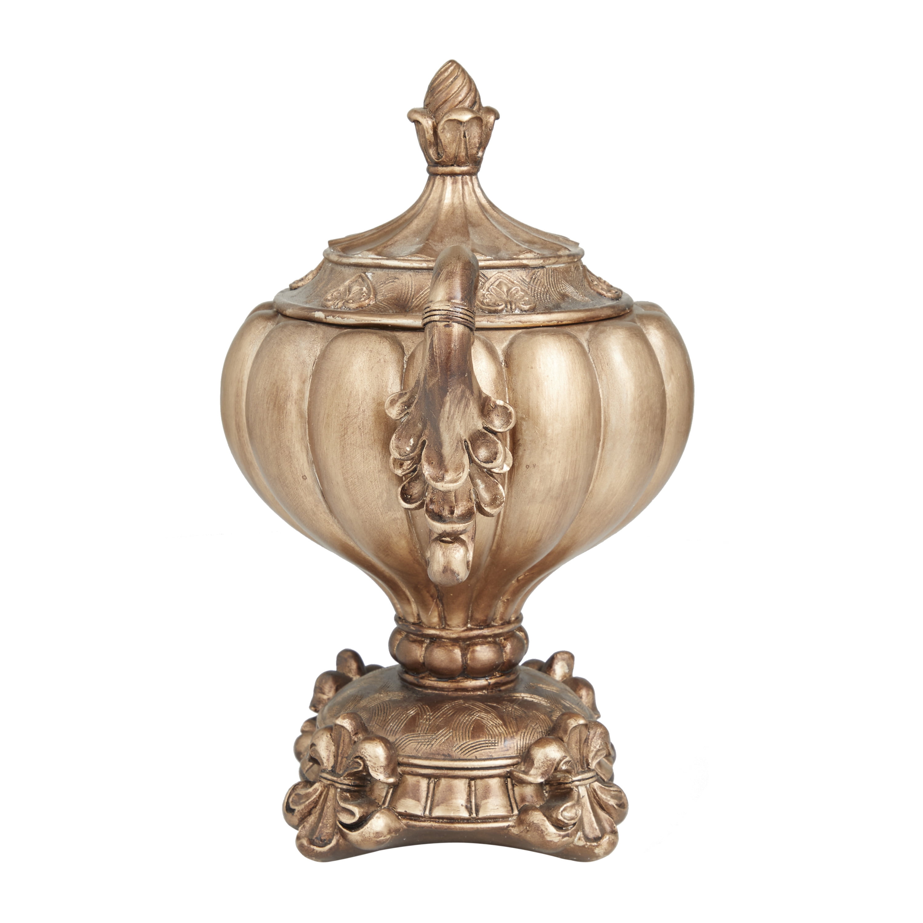 DecMode 12" x 13" Bronze Polystone Decorative Jars, 1-Piece