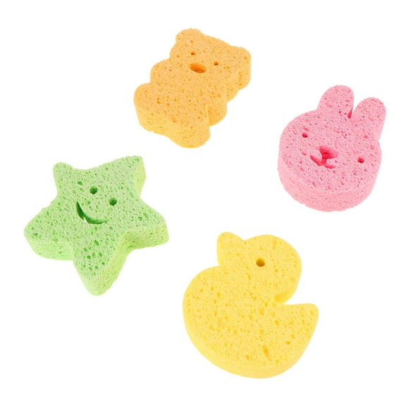 HINTRMENT 4Pcs Bath Sponge Adorable Duck Shape Exfoliating Massaging Cleansing For Infants Kids Adults