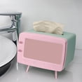 thumbnail image 1 of ziyahi TV Shaped Mobile Phone Stand Tissue Box, with 4 Supportive Sticks Pink, 1 of 8