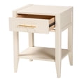 thumbnail image 3 of Baxton Studio Primrose Mid-Century Nightstand, 1-Drawer, Ivory, 3 of 9