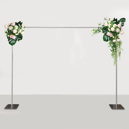 Silver Heavy Duty Backdrop Stand Kit with Steel Base-Wedding Background Support System for Photography