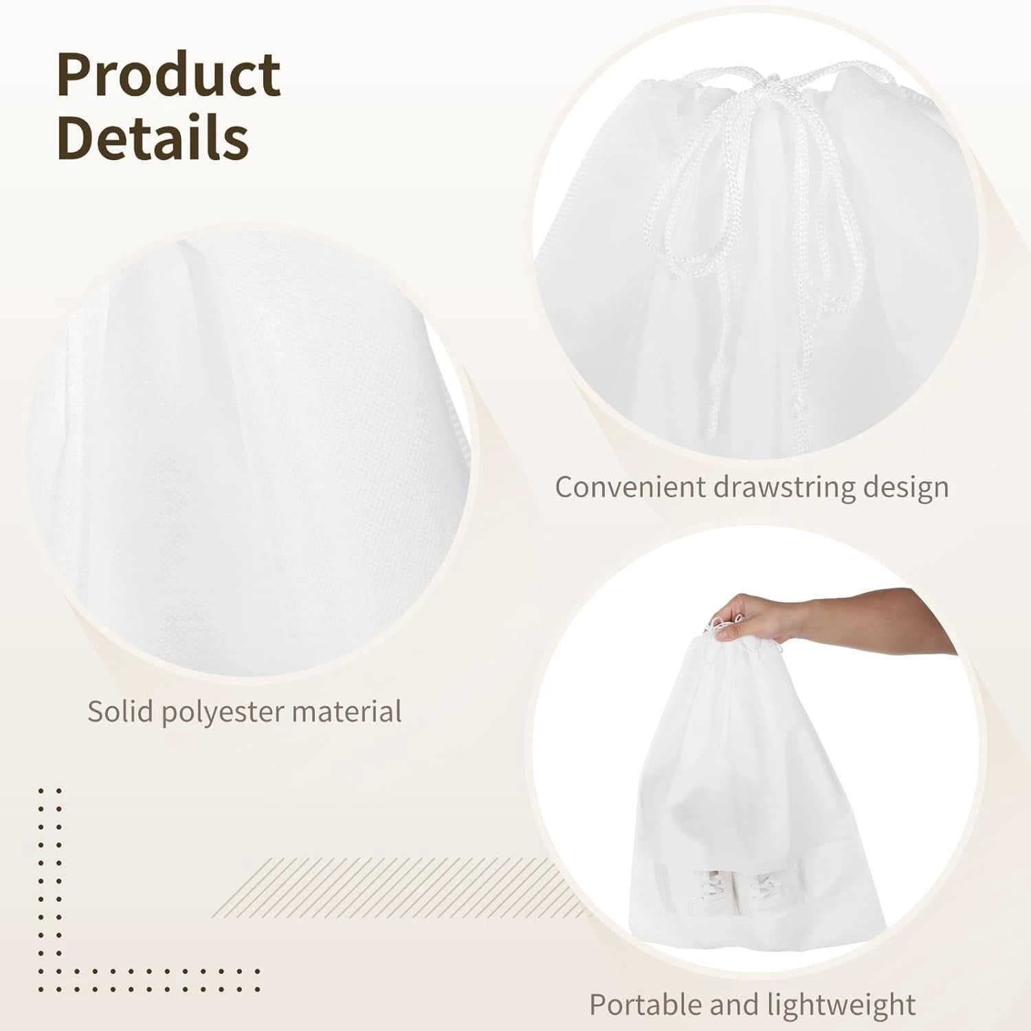 30 Pcs Dust Bags for Handbags and Purses, 21 x 16 In Purse Dust Bags for Storage with Window, Non-Woven Breathable Drawstring Handbag Dust Cover for Purses Shoes Boots Clothes Home Travel