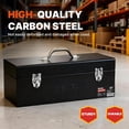 thumbnail image 4 of Black Canyon 20 Inch Steel Tool Box, Metal Tool Box, 0.8mm Carbon Steel, Portable & Padlockable, Sturdy & Durable toolbox, Ideal for Trailer, Mechanic, DIY-ers, Car, Workshops, Garages, Repair Shops, 4 of 4