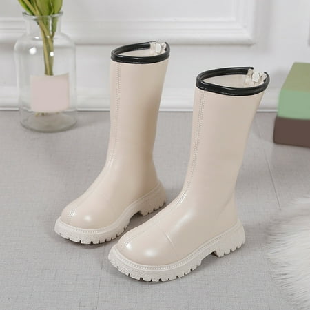 

JIKNTTR Girls Knee High Fashion Riding Boots Children Shoes Flat Comfortable Boots Fashionable Velvet Warm Boots Fashion Girl s Boots