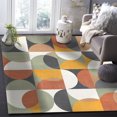 thumbnail image 5 of Area Rugs 5x8 Ft Mid-Century Modern Abstract Geometric Semicircle Non-Slip Washable Rug Indoor Rug Floor Mats Non Shedding Carpet for Living Room Bedroom Dining Room Home Decor, 5 of 8