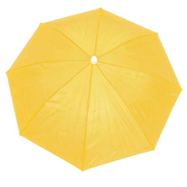 Sombrero de paraguas de poliéster para pesca al aire libre, color amarillo