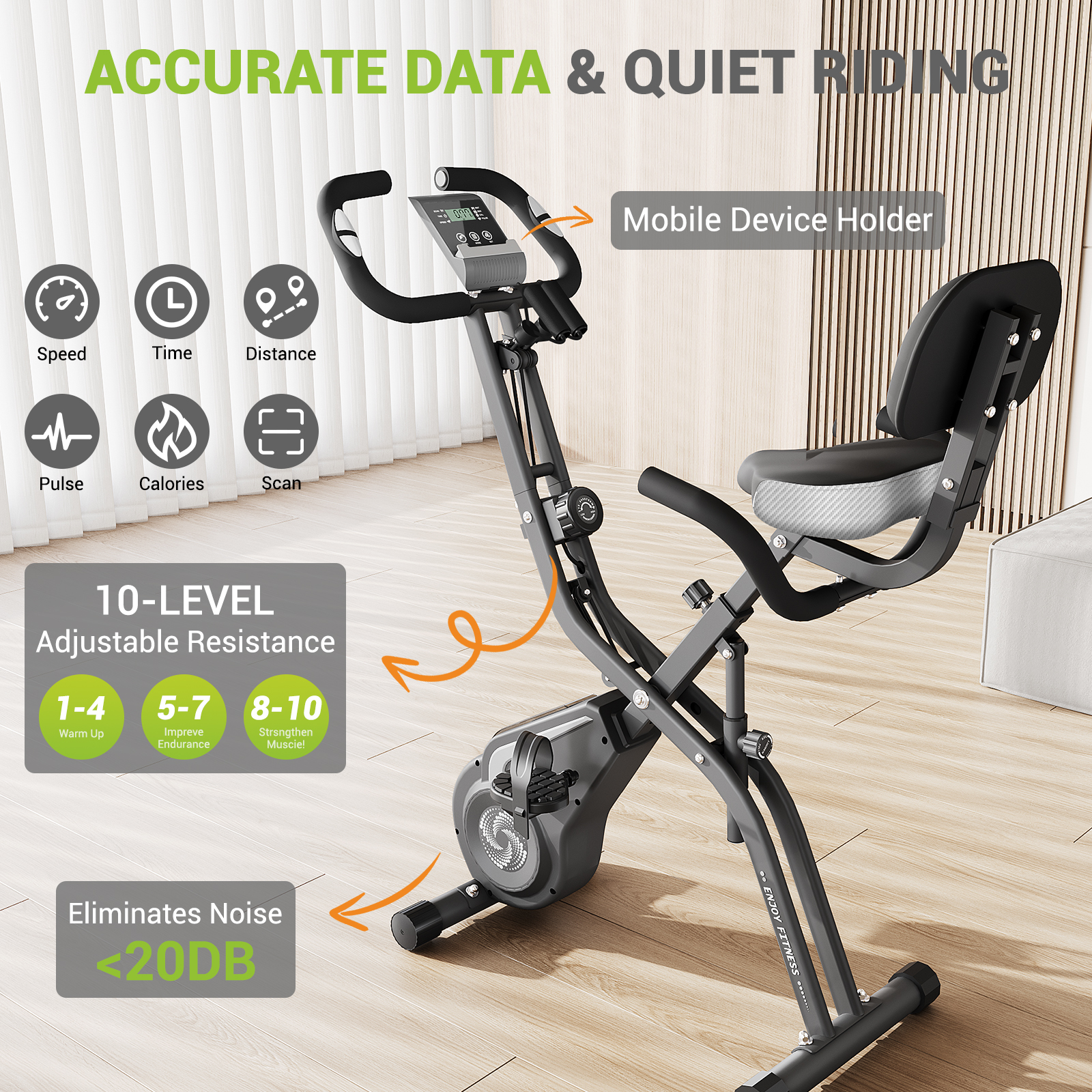 Dprodo Folding Exercise Bike with Magnetic Resistance photo 4