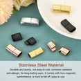 thumbnail image 5 of Uxcell 12mm x 6mm Flat Leather Clasps, 2Pcs Flat Closure End Caps, Stainless Steel Crafts (Silver), 5 of 7