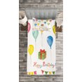 thumbnail image 3 of Ambesonne Festival Quilted Bedspread Set 2 Pcs, Watercolor Birthday, Twin Size, Multicolor, 3 of 3