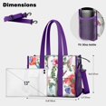 thumbnail image 5 of Teacher Tote Bag,Pioneer Flower Floral Print Pattern Teacher Utility Tote Bag,Large Work Tote Bags for Women with Multiple Pockets,Top Zipper Closure,13.8x10.6x6.7 Inch, 5 of 5
